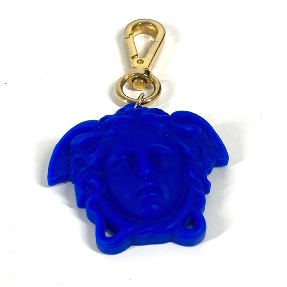 VERSACE Medusa Bag Charm Key Holder rubber blue